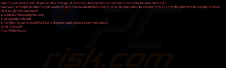 Dark Eye ransomware papier peint