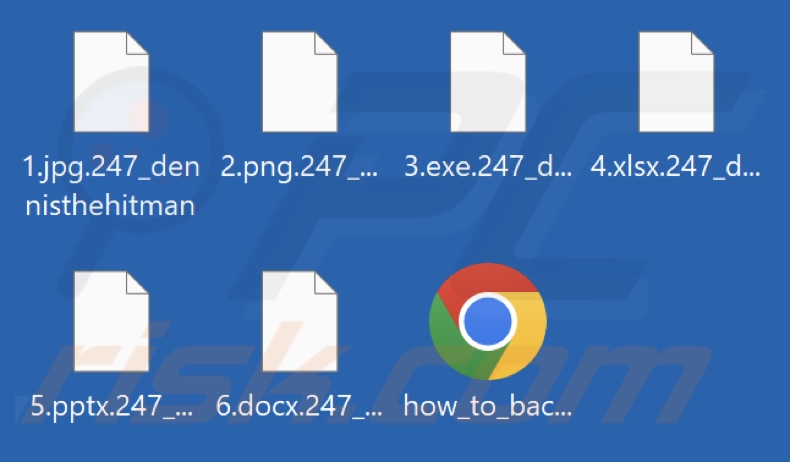 Fichiers cryptés par le ransomware DennisTheHitman (extension .247_dennisthehitman)