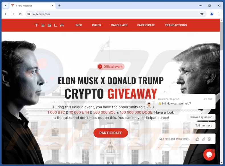 Elon Musk X Donald Trump Crypto Giveaway escroquerie