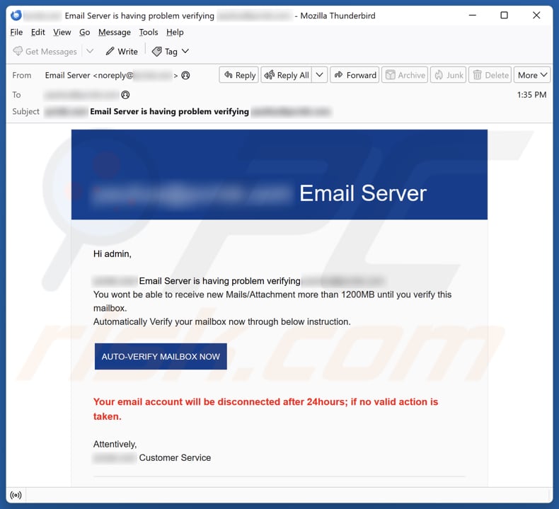 Email Server Campagne de spam par courrier électronique