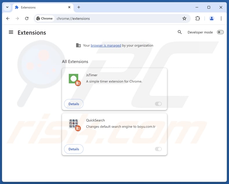 Suppression de JsTimer de Google Chrome par étapes 2