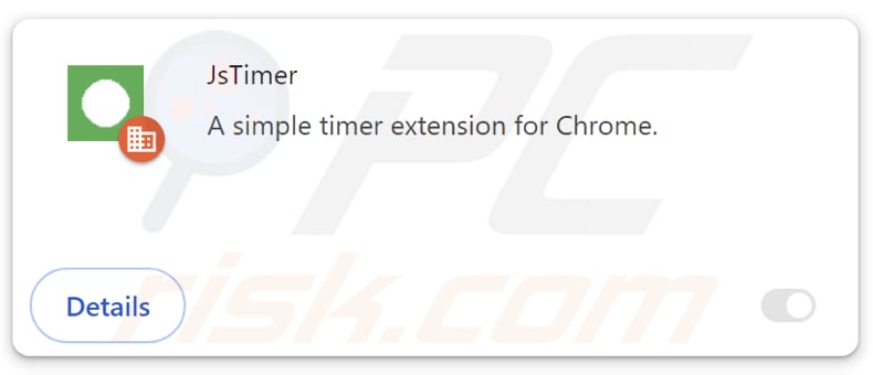 JsTimer description de l'extension indésirable