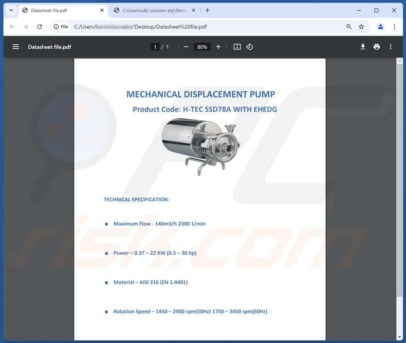 TotalEnergies email scam Datasheet file.pdf fichier