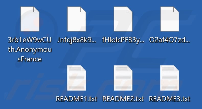 Fichiers cryptés par le ransomware Anonymous France (extension .AnonymousFrance)
