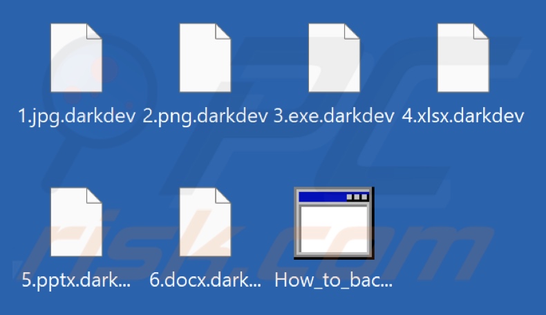 Fichiers cryptés par le ransomware DarkDev (extension .darkdev)