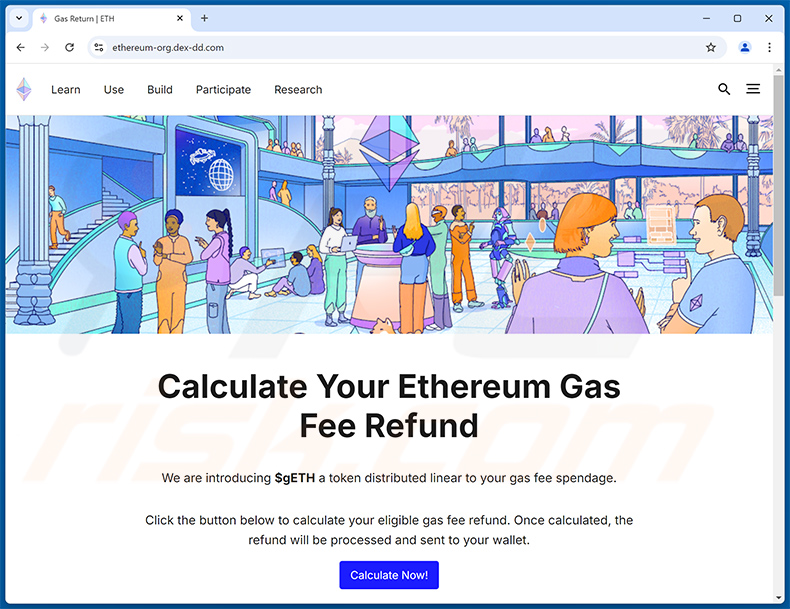 Ethereum Gas Fee Refunds site web de l'égouttoir (ethereum-org.dex-dd[.]com)