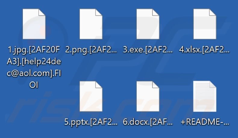 Fichiers cryptés par le ransomware FIOI (extension .FIOI)