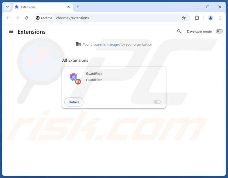 Étape pour supprimer les publicités GuardFlare de Google Chrome 2