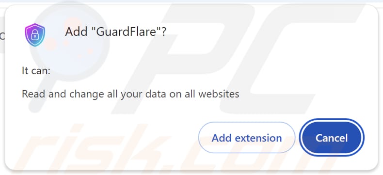 GuardFlare autorisations pour les logiciels publicitaires