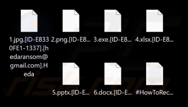 Fichiers cryptés par le ransomware Heda (extension .Heda)