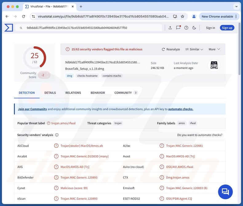 Multiverze détecte des logiciels malveillants sur VirusTotal