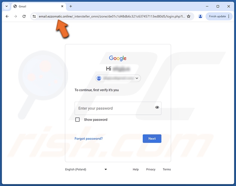 Office Server courriel frauduleux promotion d'un site de phishing