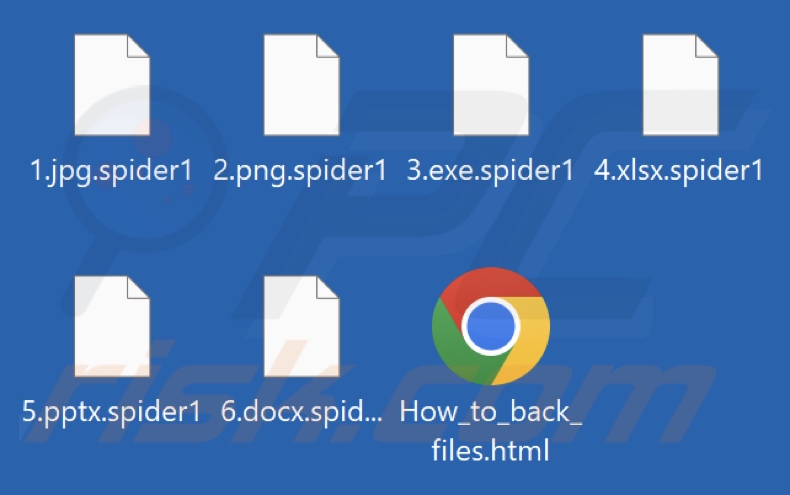 Fichiers cryptés par le ransomware Spider (extension .spider1)