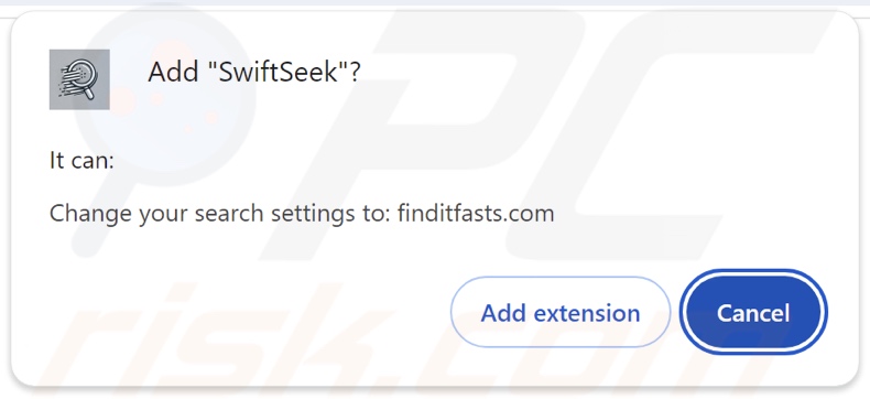 SwiftSeek pirate de navigateur demandant des autorisations