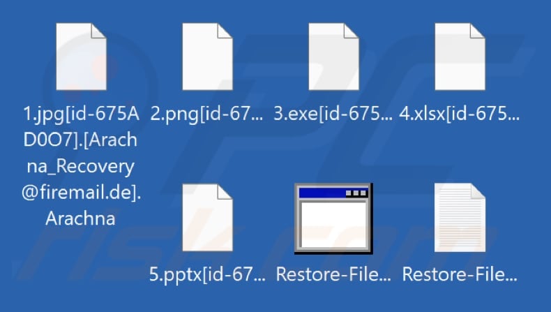 Fichiers cryptés par le ransomware Arachna (extension .Arachna)