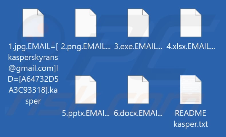 Fichiers cryptés par le ransomware Kasper (extension .kasper)