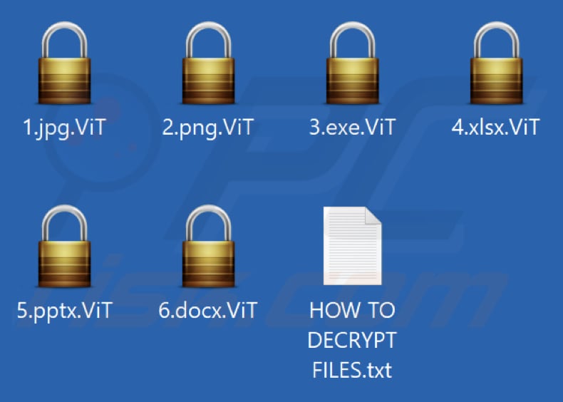 Fichiers cryptés par le ransomware ViT (extension .ViT)