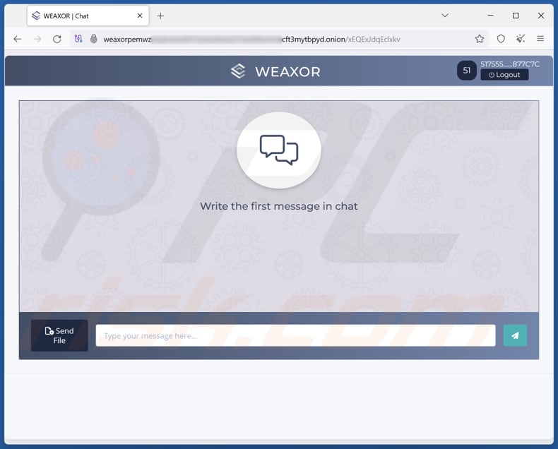 Weaxor ransomware Site de chat