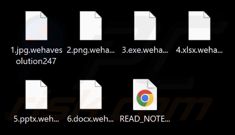 Fichiers cryptés par le ransomware WeHaveSolution (extension .wehavesolution247)