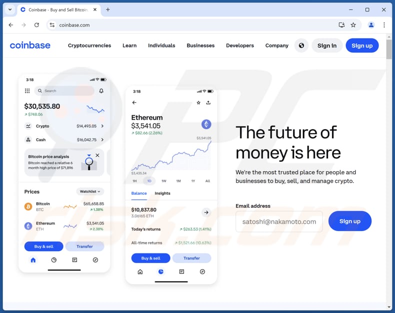 Coinbase - You Have 1 New Transaction Escroquerie site web réel (coinbase.com)