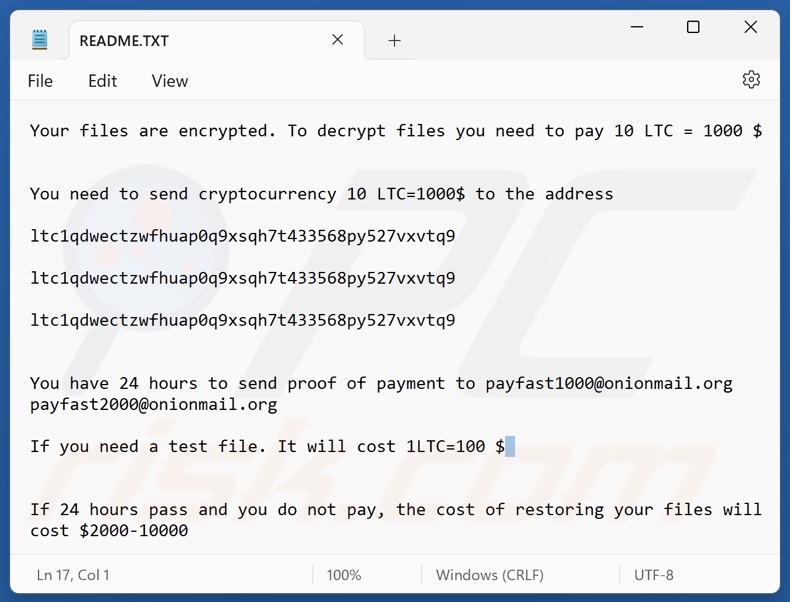 GURAM ransomware note de rançon (README.txt)