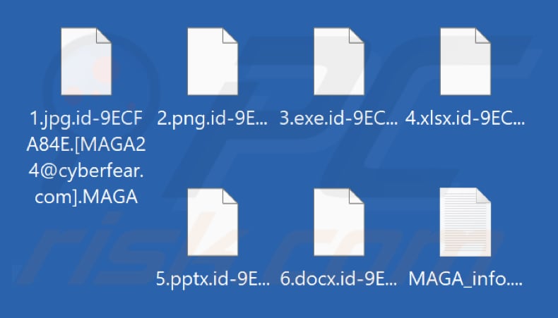 Fichiers cryptés par le ransomware MAGA (extension .MAGA)
