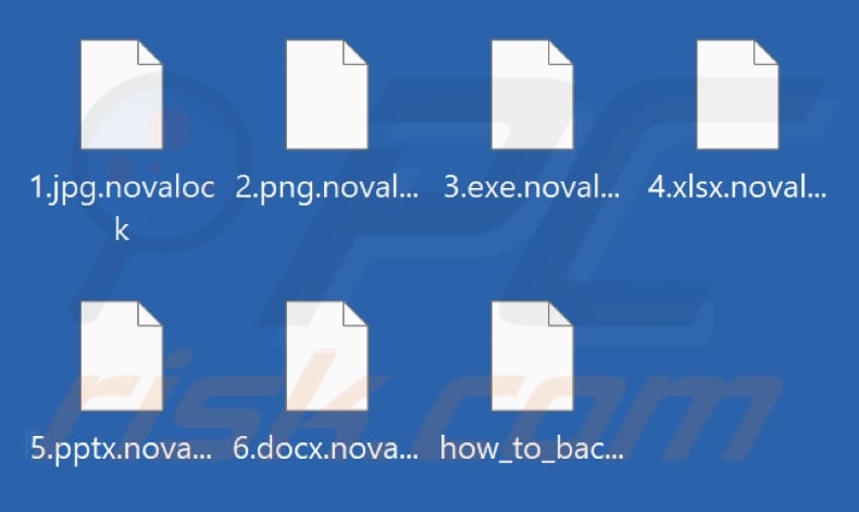 Fichiers cryptés par le ransomware Novalock (extension .novalock)