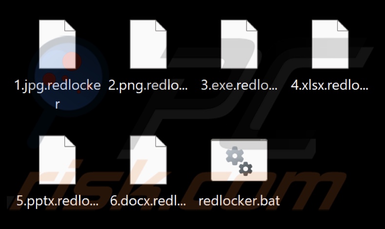 Fichiers cryptés par le ransomware RedLocker (extension .redlocker)