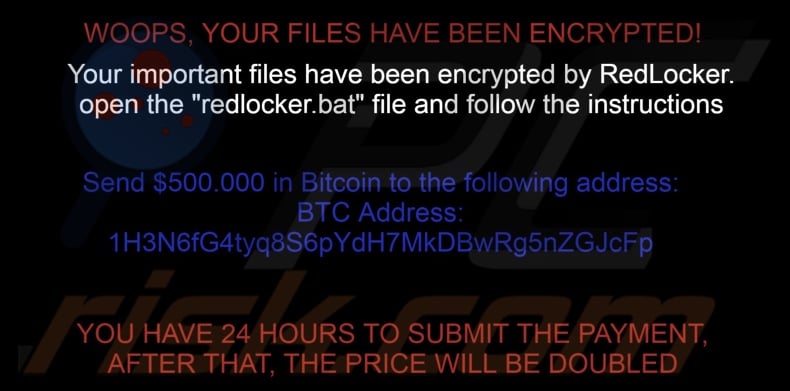 RedLocker ransomware papier peint