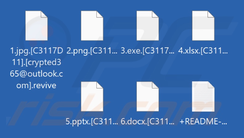 Fichiers cryptés par le ransomware Revive (extension .revive)