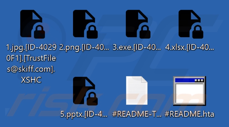 Fichiers cryptés par le ransomware TRUST FILES (extension .XSHC)