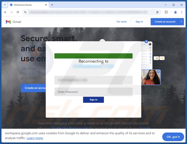 Classified Documents courriel frauduleux promotion d'un site de phishing