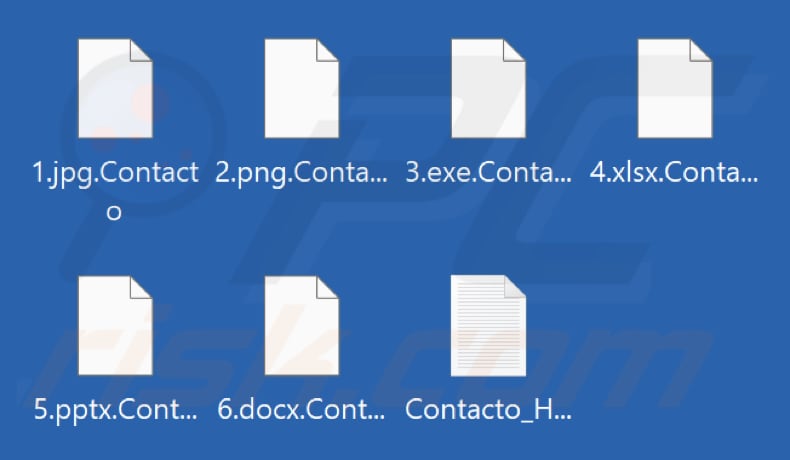 Fichiers cryptés par le ransomware Contacto (extension .Contacto)