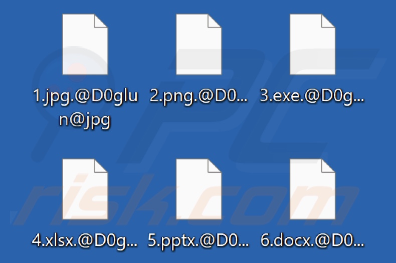 Fichiers cryptés par le ransomware D0glun (.@D0glun@[original_extension] extension)
