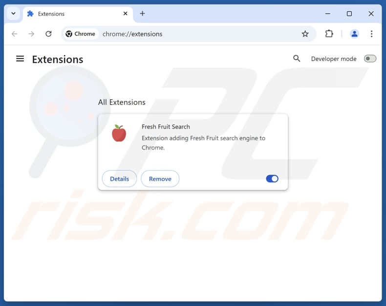 Suppression des extensions Google Chrome liées à freshfruittab.com