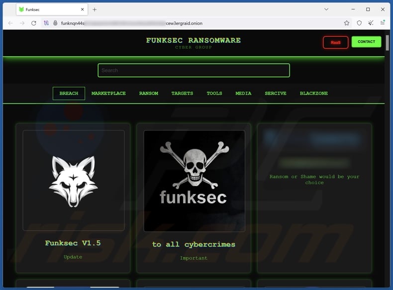 FunkLocker (FunkSec) ransomware site web