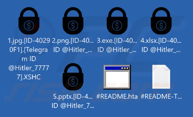 Fichiers cryptés par Hitler_77777 ransomware (extension aléatoire)