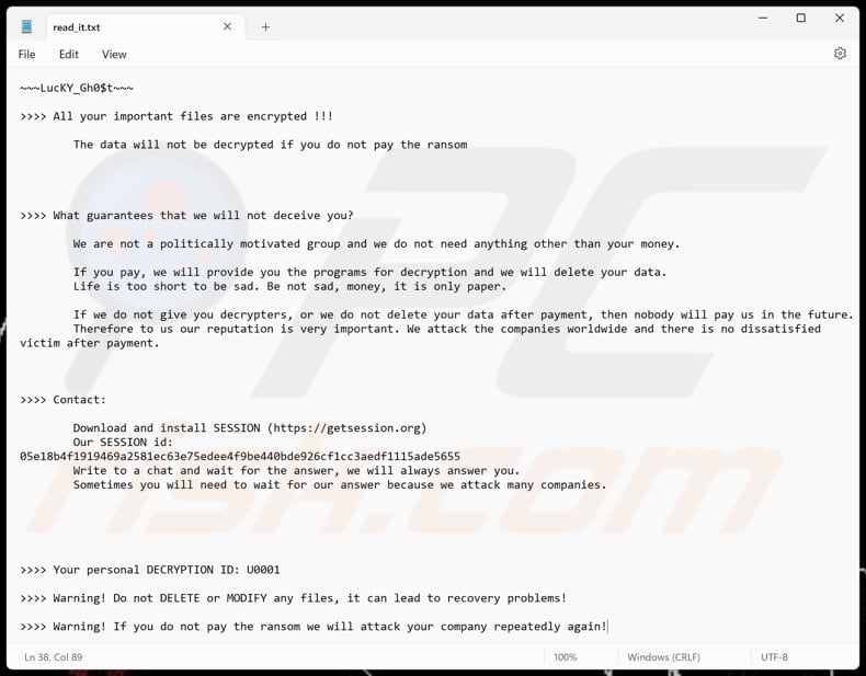 LucKY_Gh0$t fichier texte du ransomware (read_it.txt)