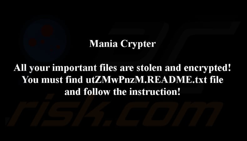 Mania Crypter ransomware papier peint