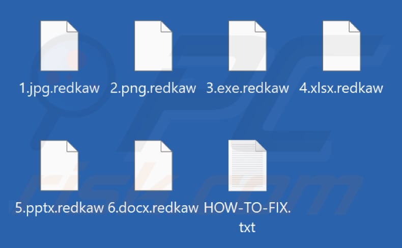 Fichiers cryptés par le ransomware REDKAW (extension .redkaw)