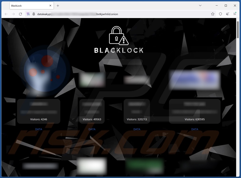 BlackLock ransomware site web de fuite de données