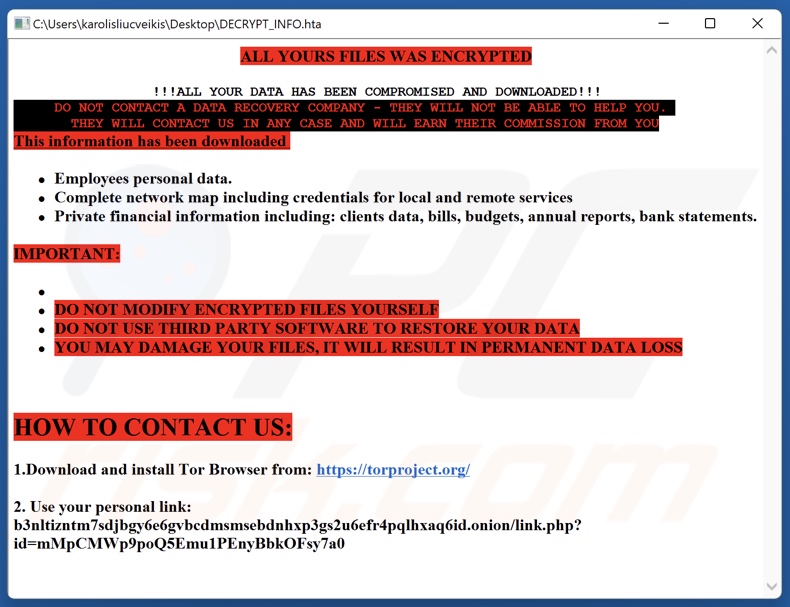 CmbLabs ransomware note de rançon (DECRYPT_INFO.hta)