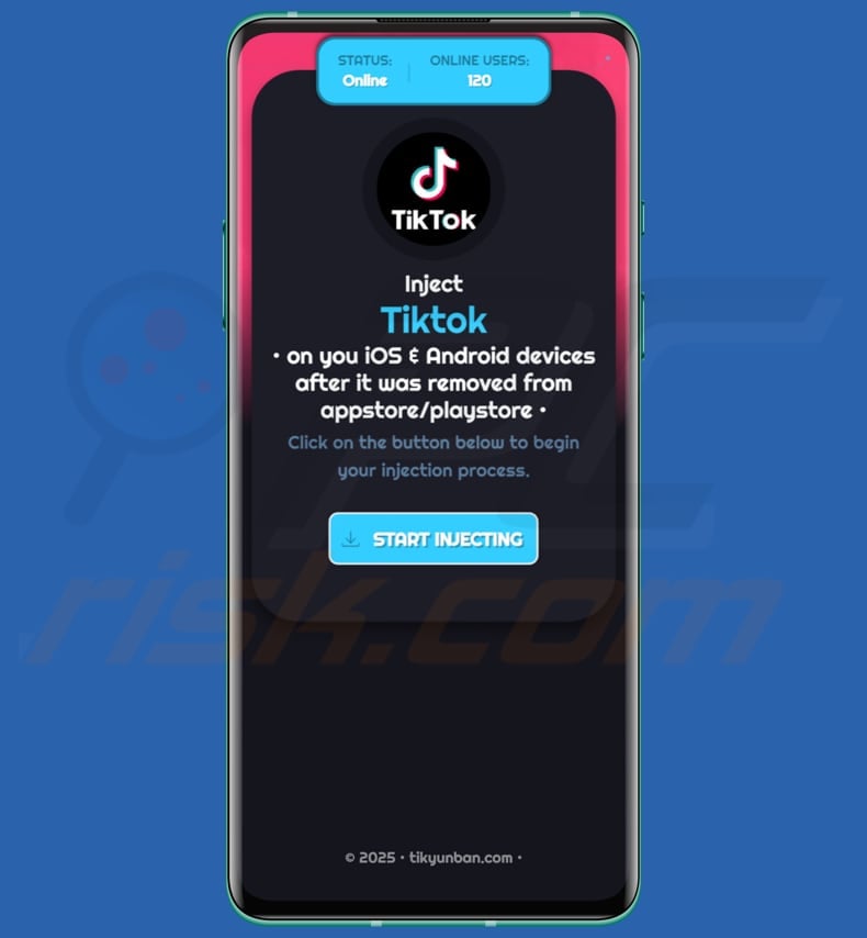 Inject TikTok Android escroquerie