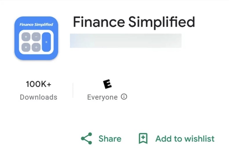 SpyLend logiciels malveillants déguisée en application Finance Simplifiée sur Google Play (image source – BleepingComputer)