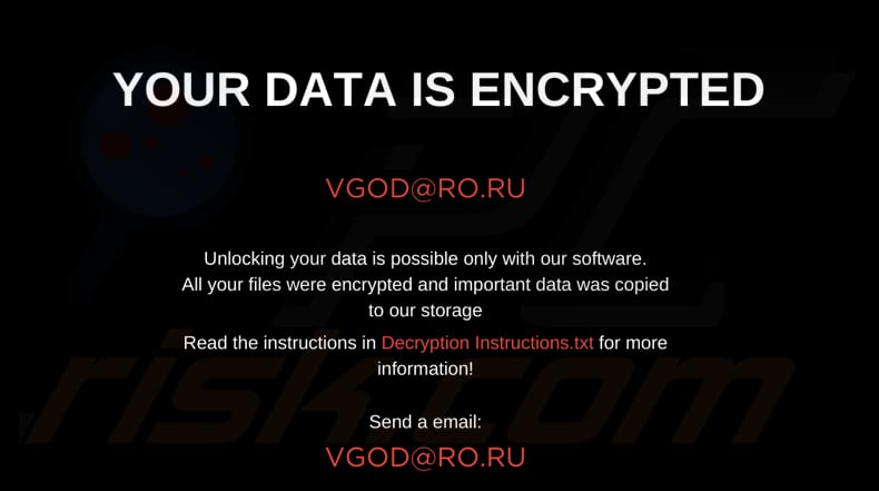 Vgod ransomware papier peint