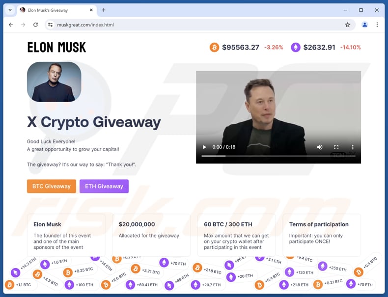 X Crypto Giveaway escroquerie