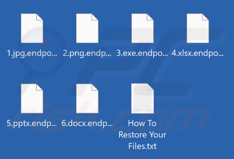 Fichiers cryptés par le ransomware EndPoint (extension .endpoint)