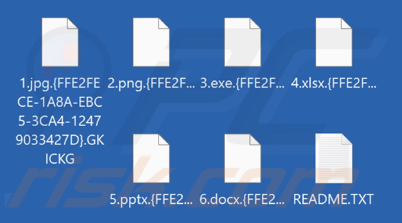 Fichiers cryptés par le ransomware GKICKG (extension .{ID de la victime}.GKICKG)