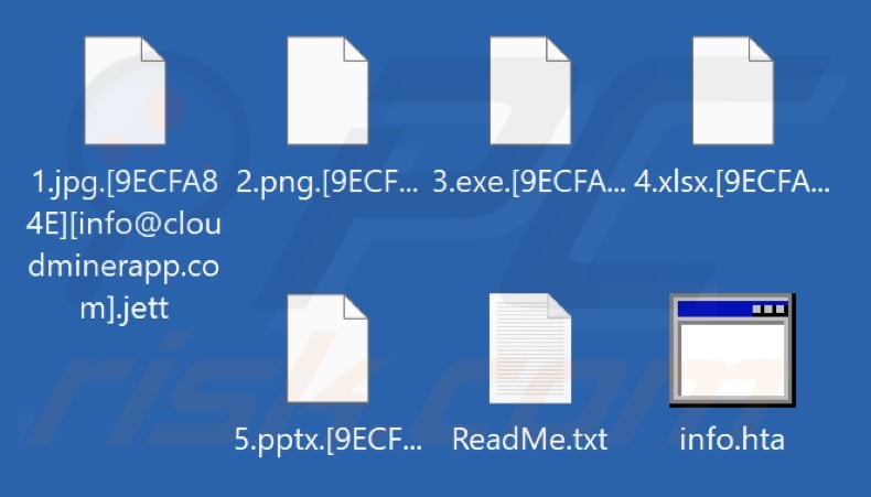 Fichiers cryptés par le ransomware Jett (extension .jett)