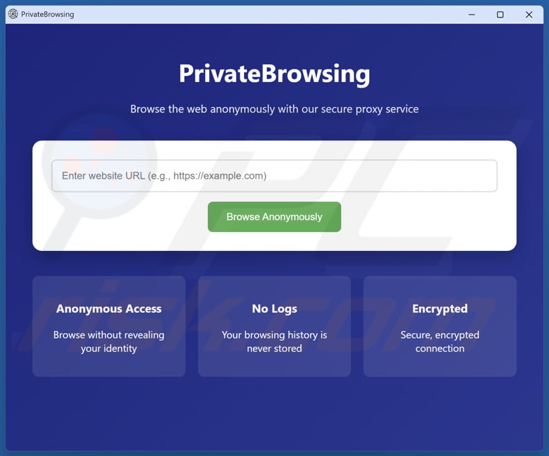 PrivateBrowsing application non désirée